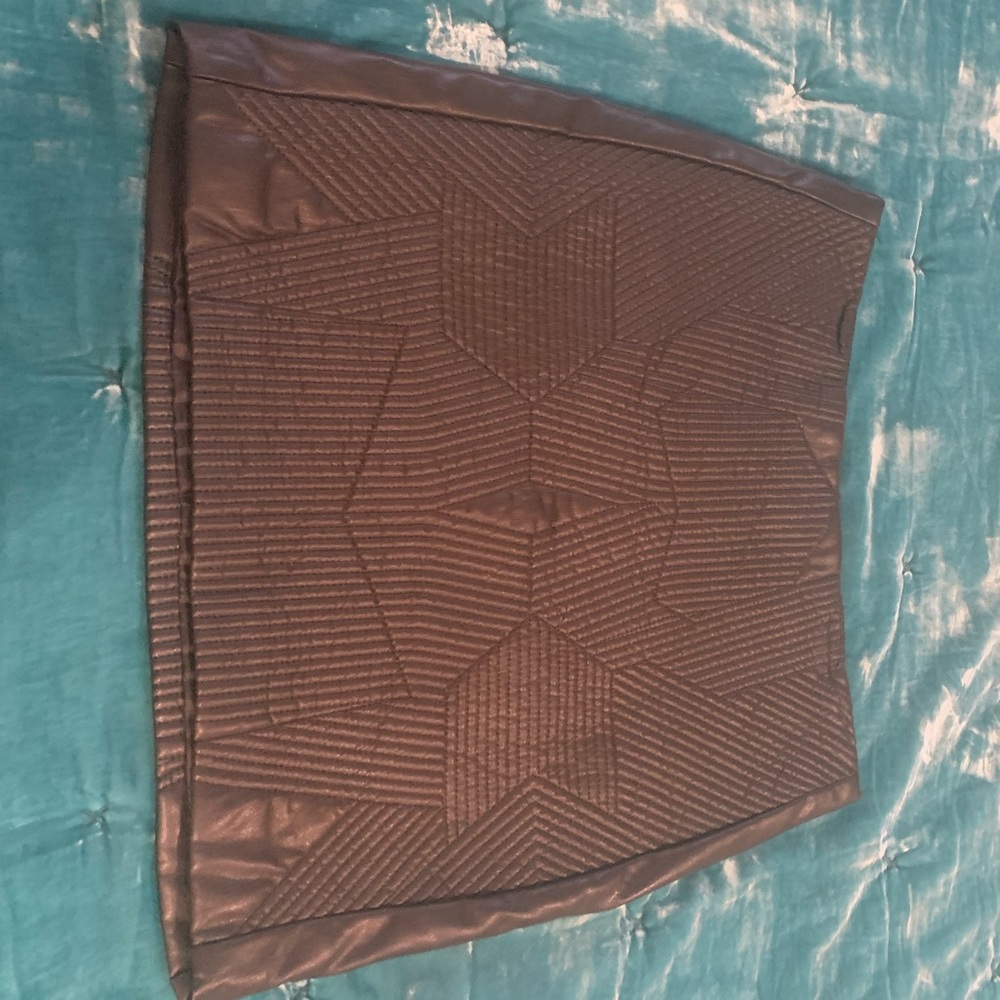 Mango black vegan leather mini skirt
